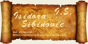 Isidora Sibinović vizit kartica